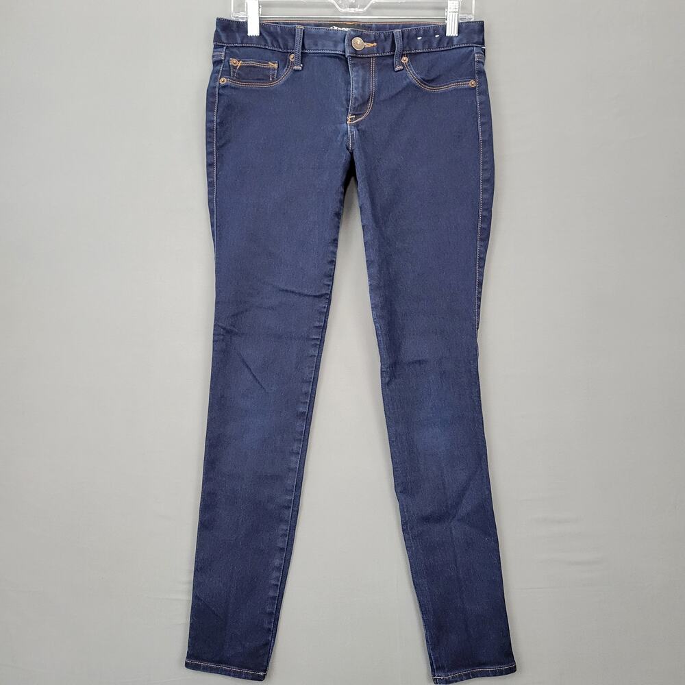 Express Blue Skinny Jeans Leggings Women's Size 4 Stretch Jegging Dark Denim Zip